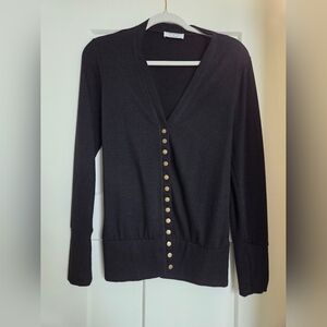 Zenana Outfitters Black Button-Front Cardigan